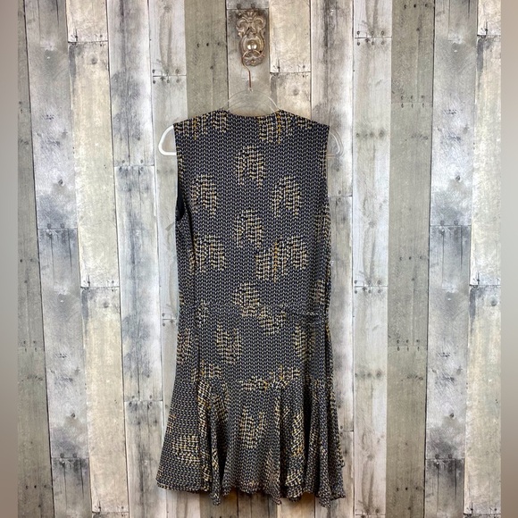 REISS Stefania Printed Dress in Black Yellow Multi Size 8. - Picture 4 of 16